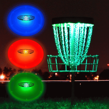 Glow in the dark frisbee golf